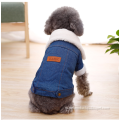 джинсы с шерстяным воротником Dog Coat pet джинсовая куртка